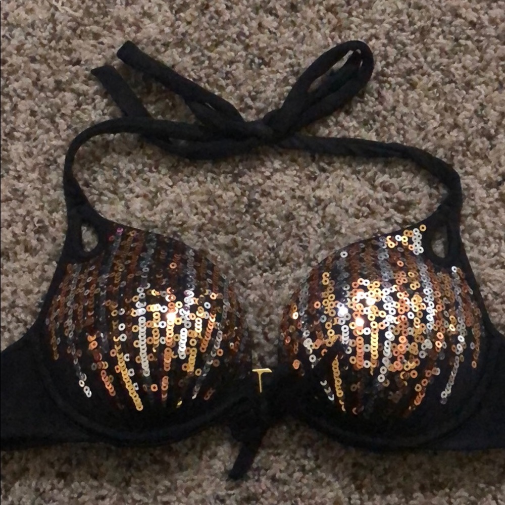 Victoria’s Secret 32A Sequined Push Up Bikini Top